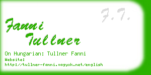 fanni tullner business card